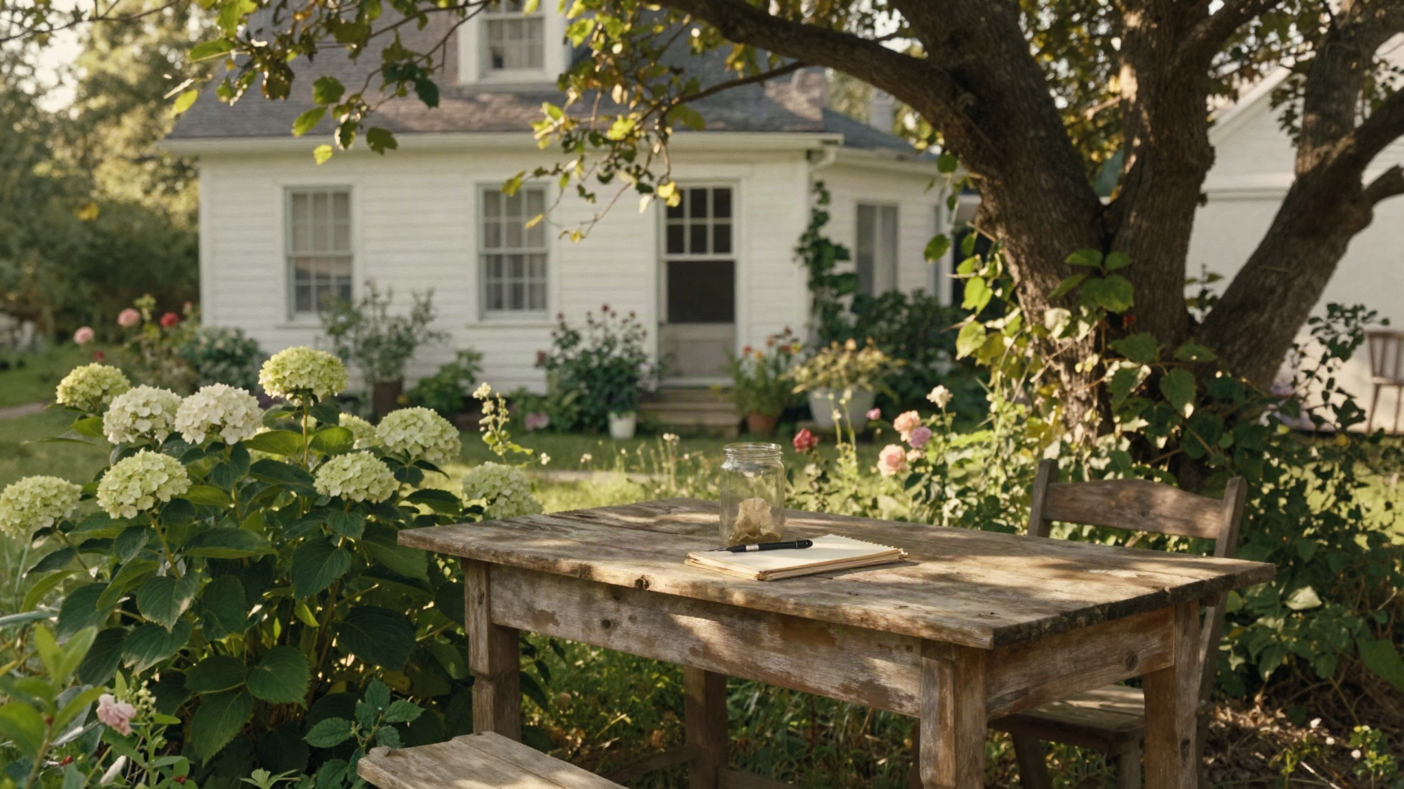 Concept art: garden scene in the Practical Magic visual reference direction